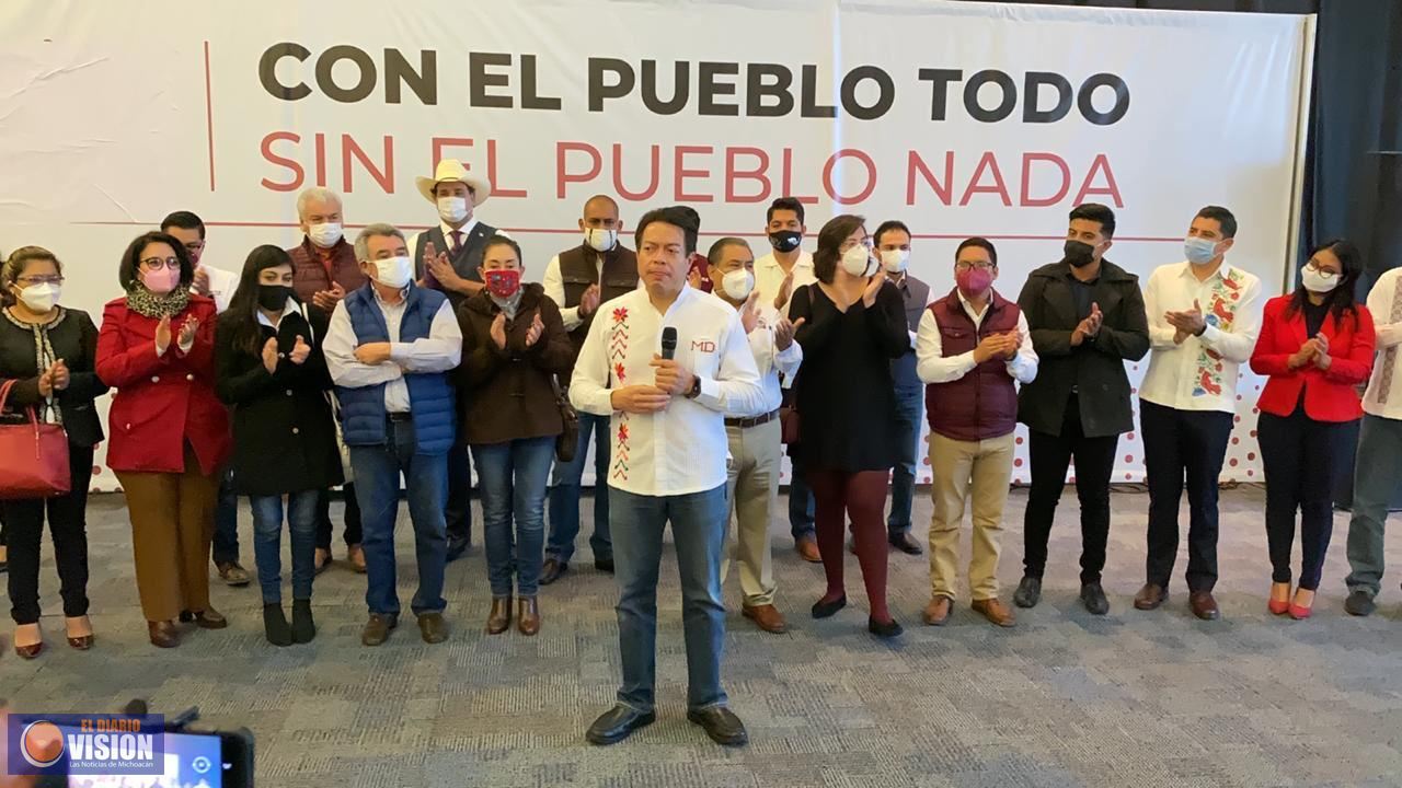 Se reúnen Adrián Esper con Mario Delgado, aspirante a la presidencia de Morena en SLP