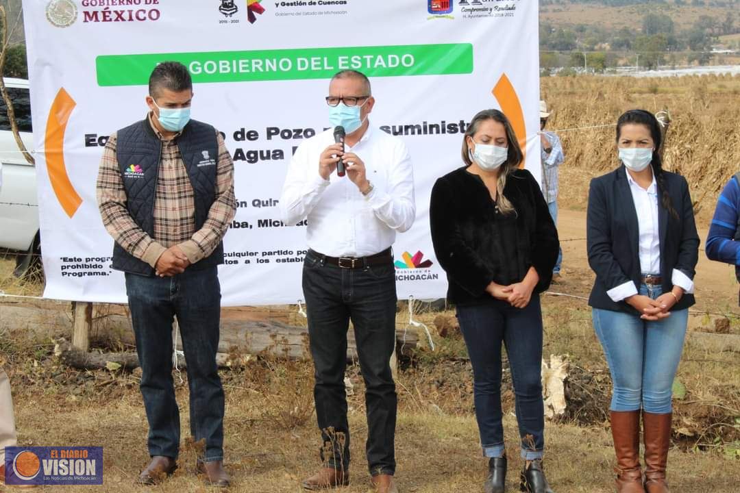 Alejandro García, puso en marcha el equipamiento del pozo de agua potable en Quiringuaro