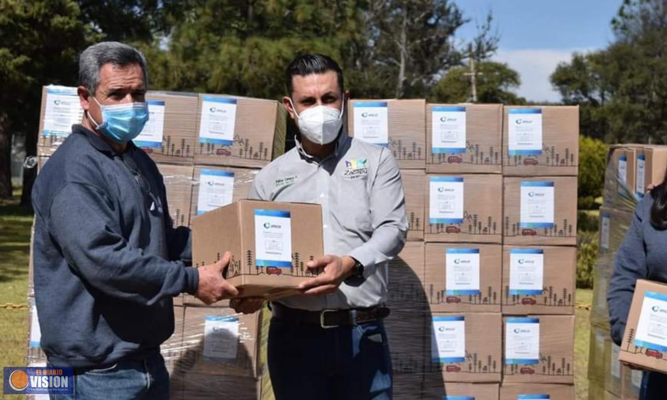 Gobierno de Zacapu, recibe donación de despensas por parte de la empresa AMCOR 