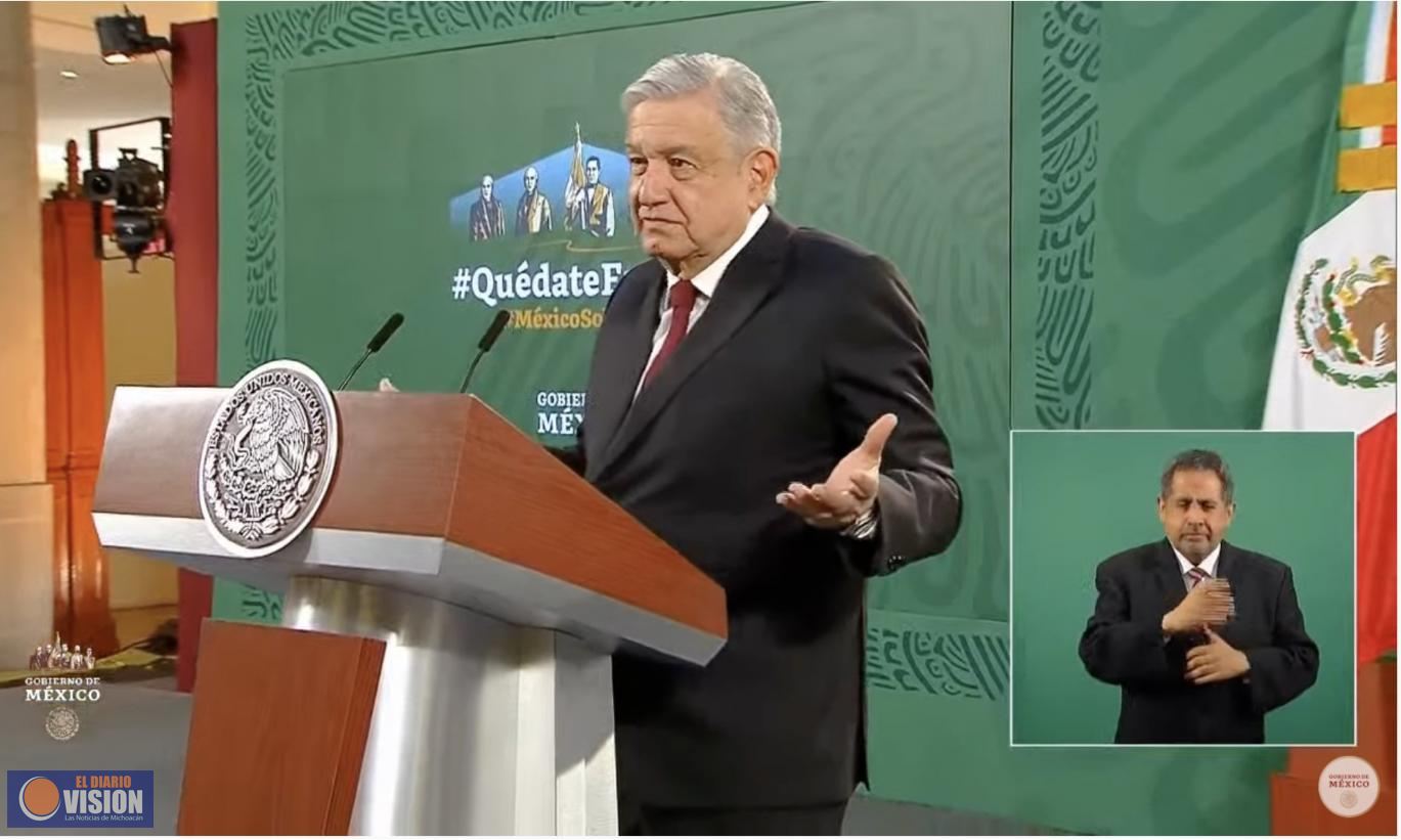 AMLO asegura que niveles de contagio de COVID-19 en México se reducen y que epidemia va a la baja