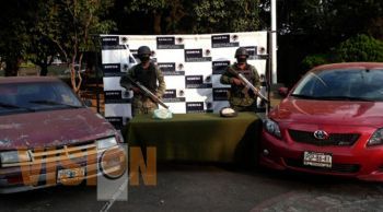 Asegura el Ejército, tres kilos de crystal y 6 autos