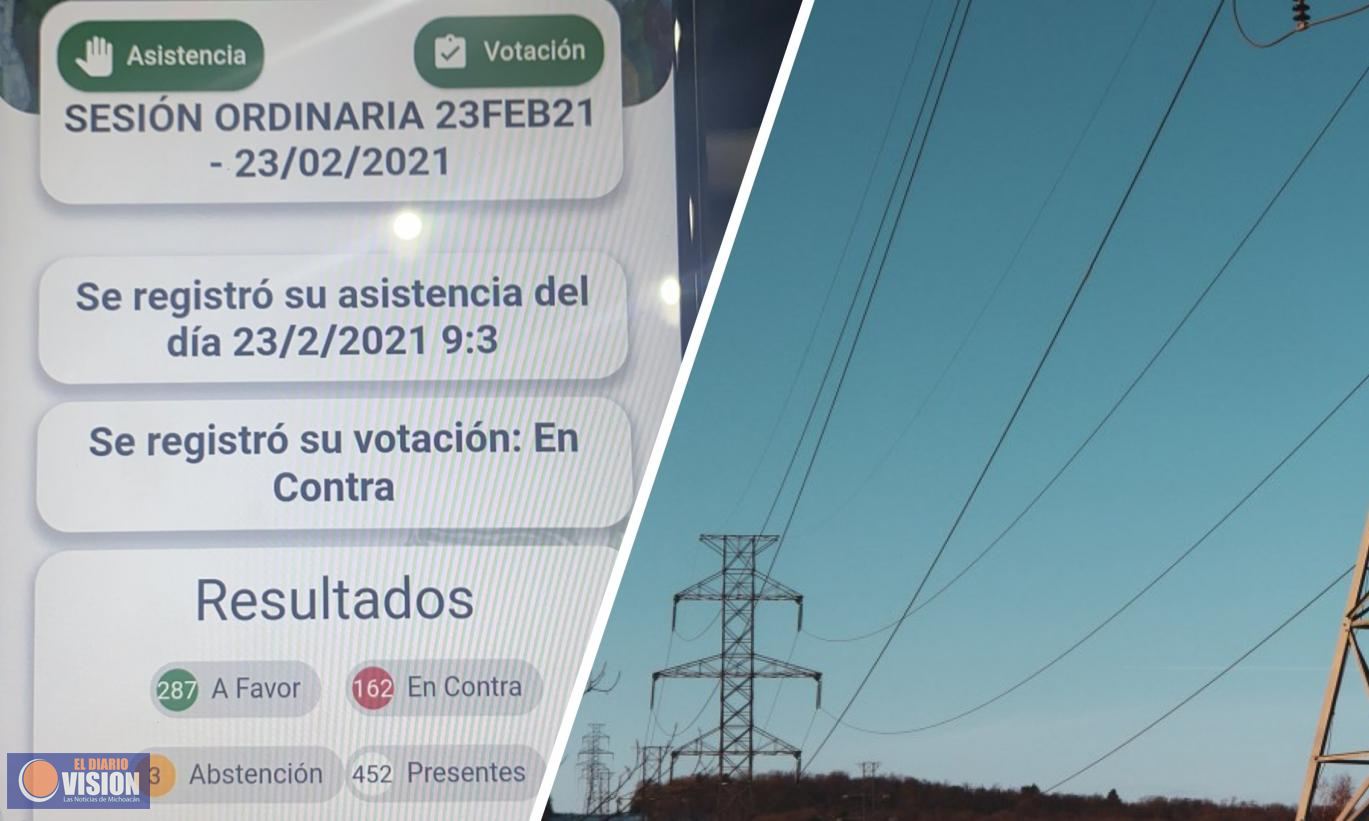 Diputados aprobaron, sin cambios, reforma a la Ley de la Industria Eléctrica; pasa al Senado