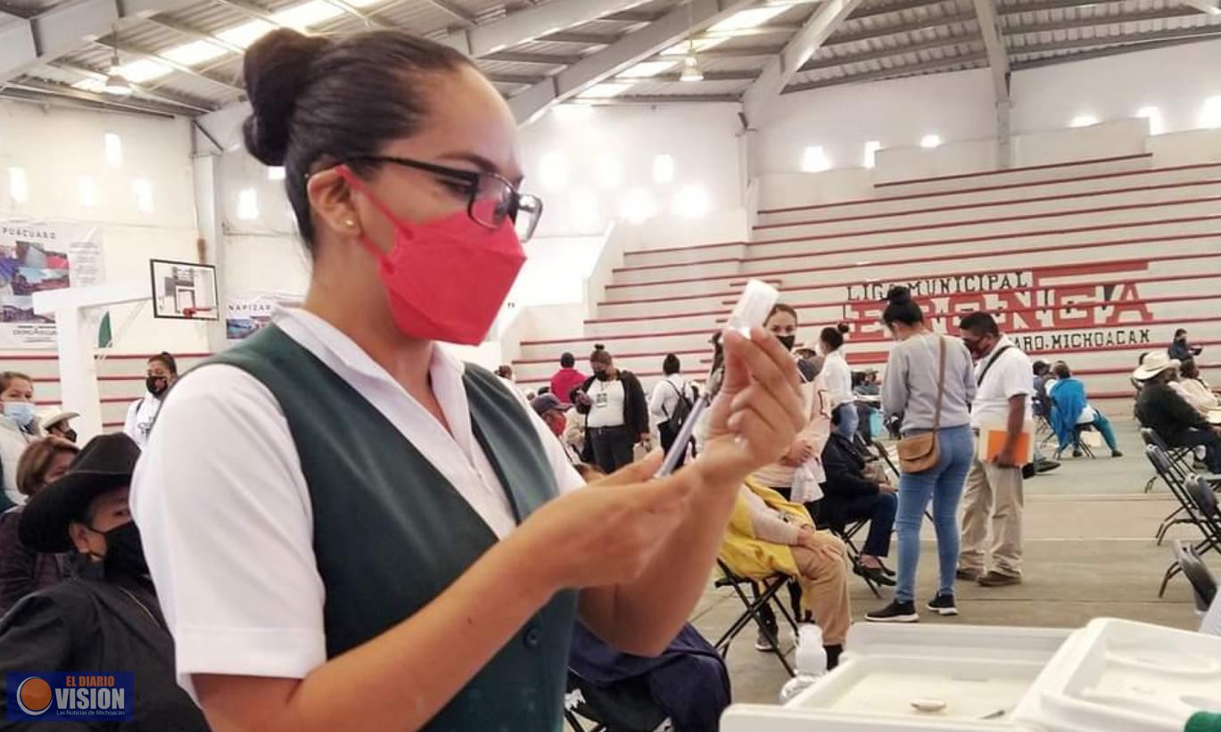 Avance del 70 % de la aplicación de la vacuna Anti Covid-19 en Erongarícuaro 