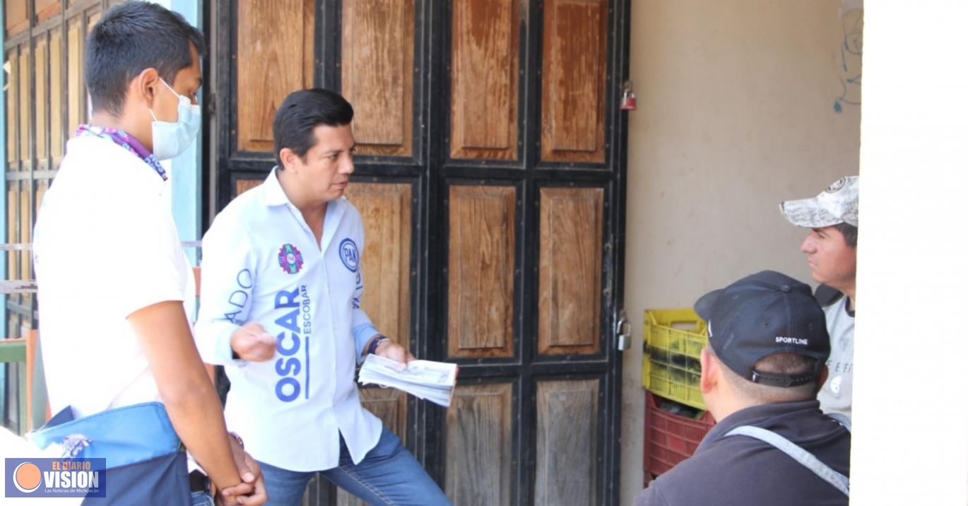 Oscar Escobar hace equipo con los ciudadanos para impulsar cambios que requiere Michoacán