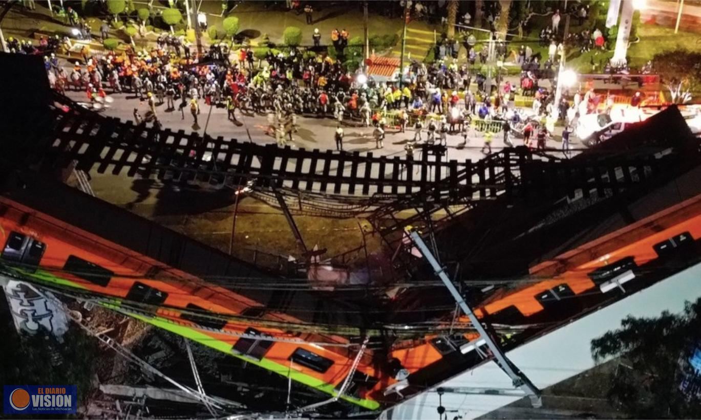 Suman 23 muertos tras colapso de estructura de la Línea 12 del Metro