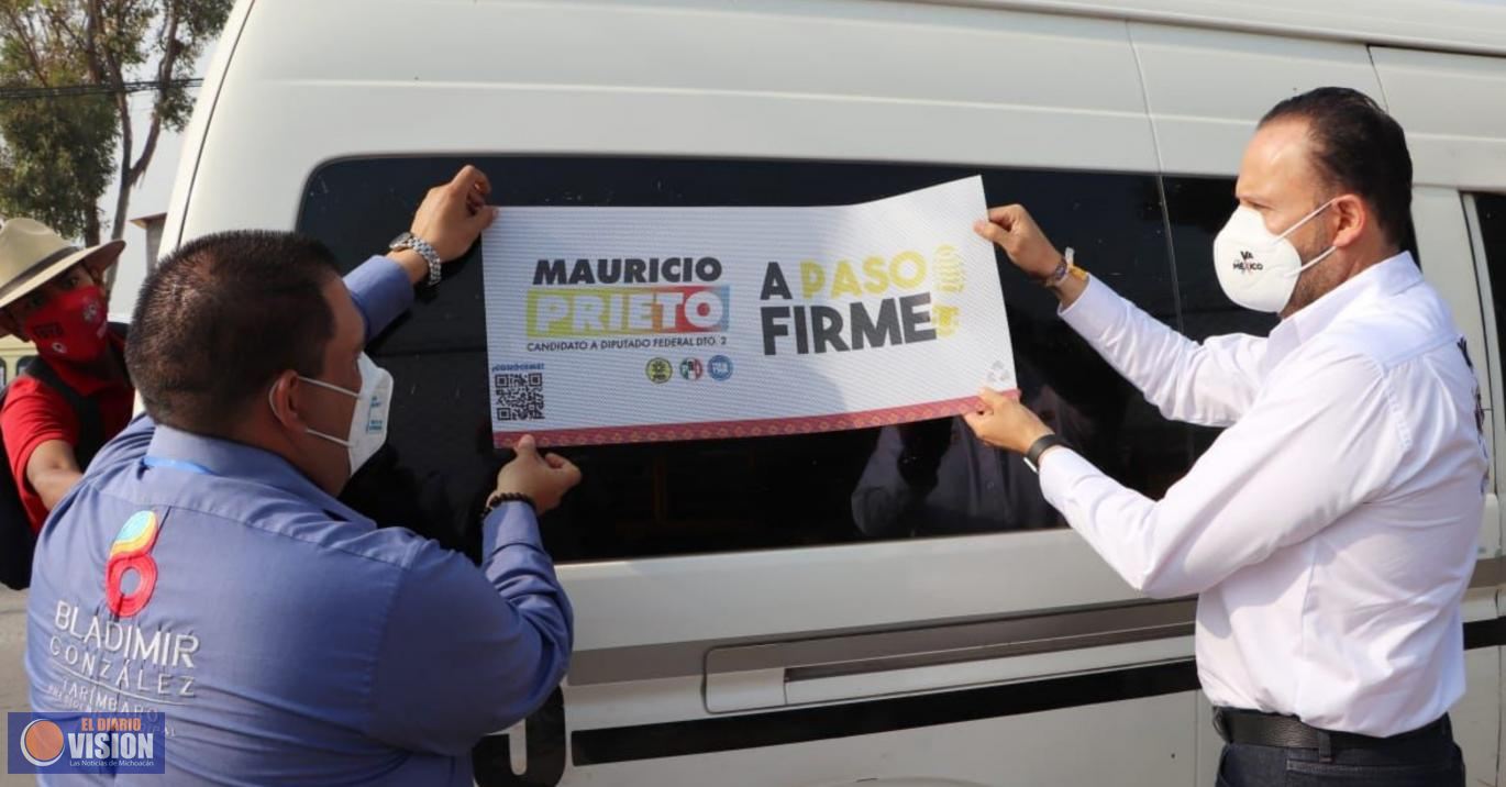 Transportistas de Tarímbaro brindan apoyo a Mauricio Prieto