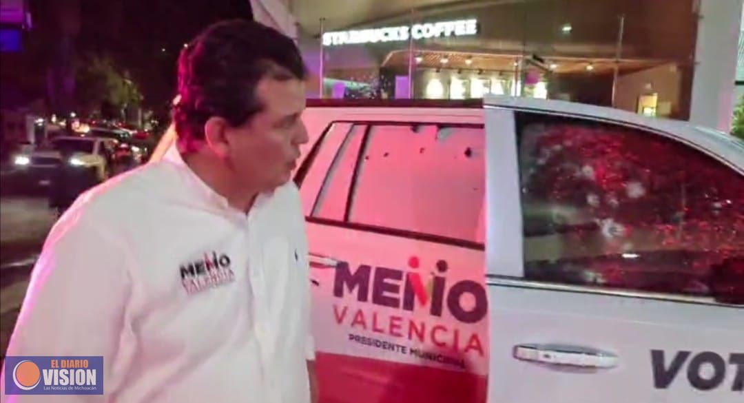 Balacean camioneta del candidato, Memo Valencia