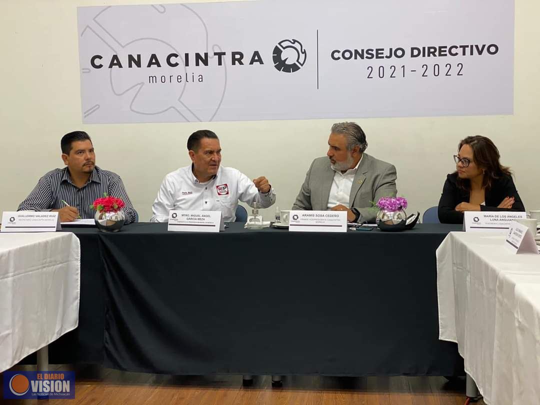 Miguel Ángel García, se reunió con integrantes de la CANACINTRA delegación Morelia