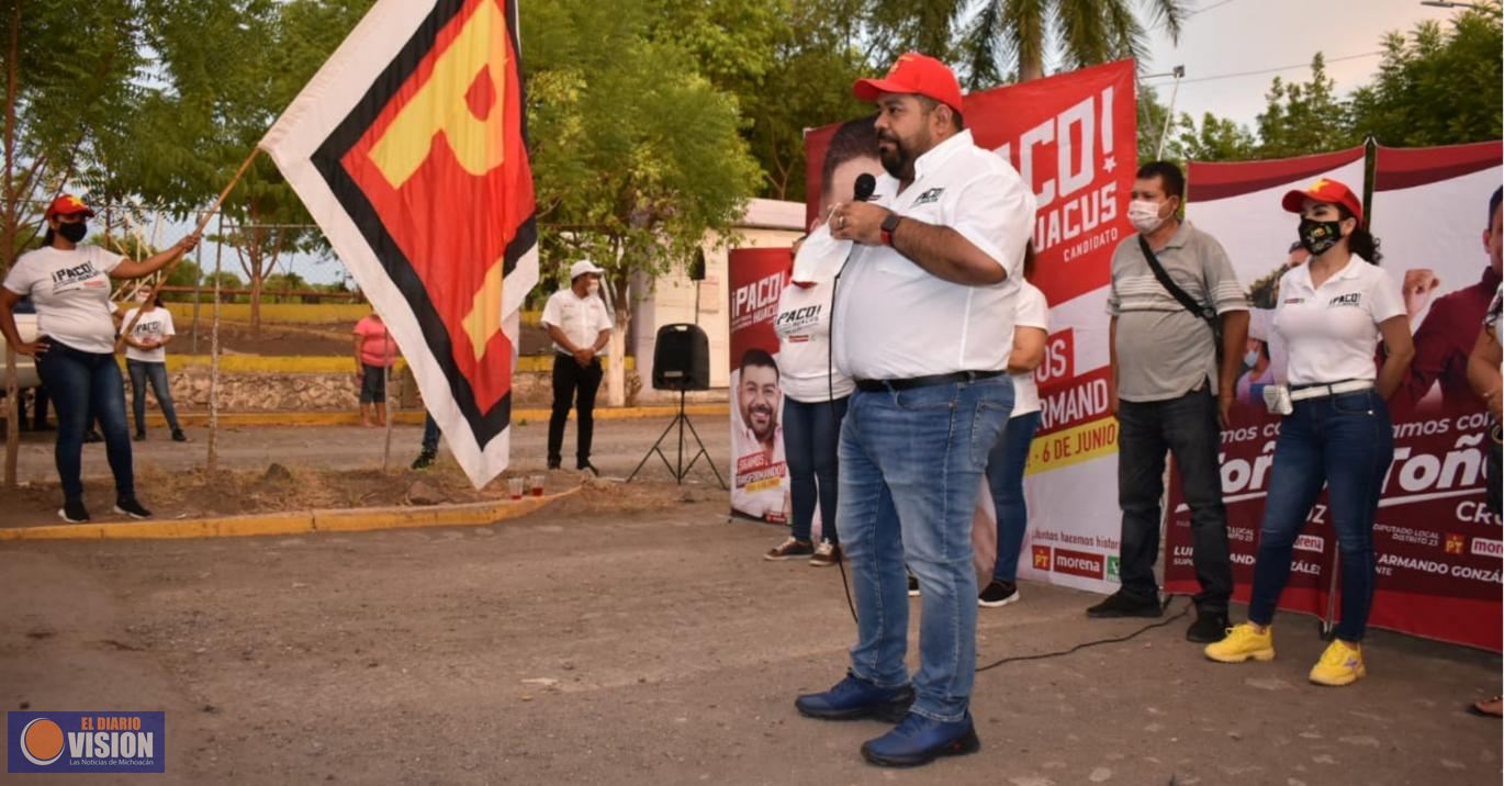 Ni un paso atrás en la transformación del país: Paco Huacus