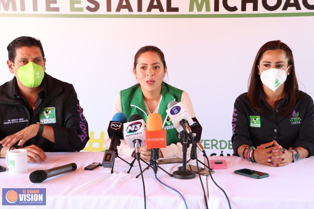 La dirigente nacional del Partido Verde, Karen Castrejón respalda campaña de Marx Aguirre en Morelia