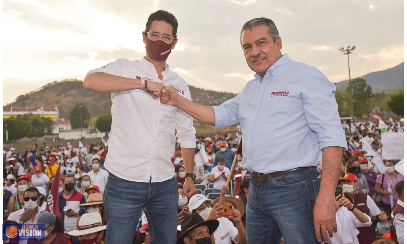 Raúl Morón pide voto masivo para Iván Pérez Negrón y Morena en Morelia