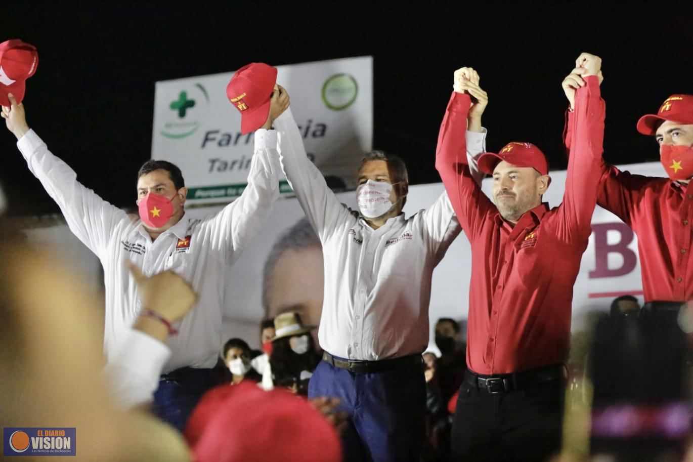 Miles de petistas de Tarimbaro , acuden a cierre de campaña de Eric Gaona