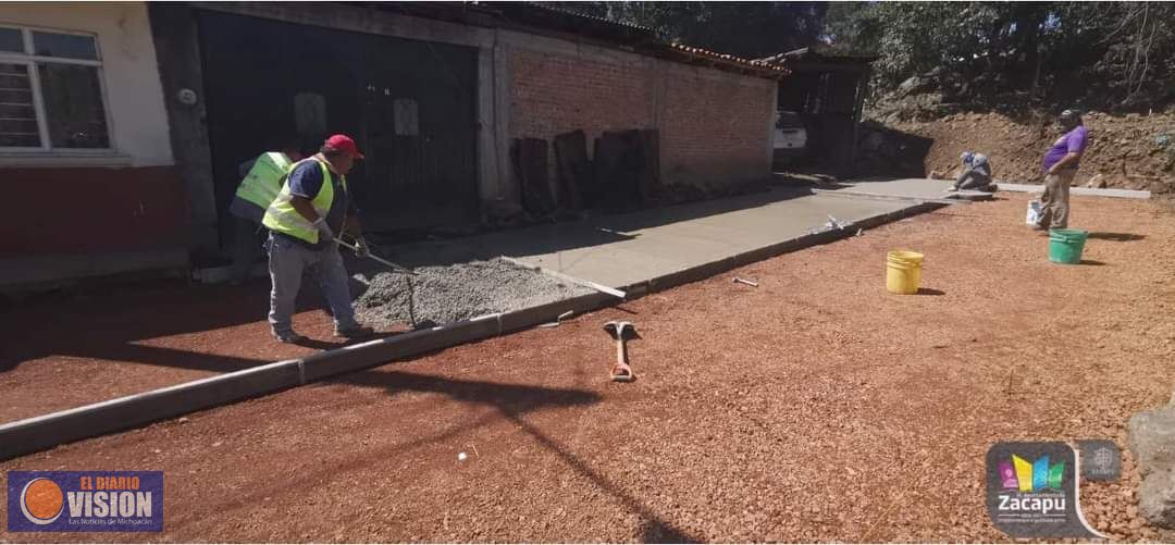 Gobierno de Zacapu, rehabilita calle Vinicio Martínez en los Ajolotes