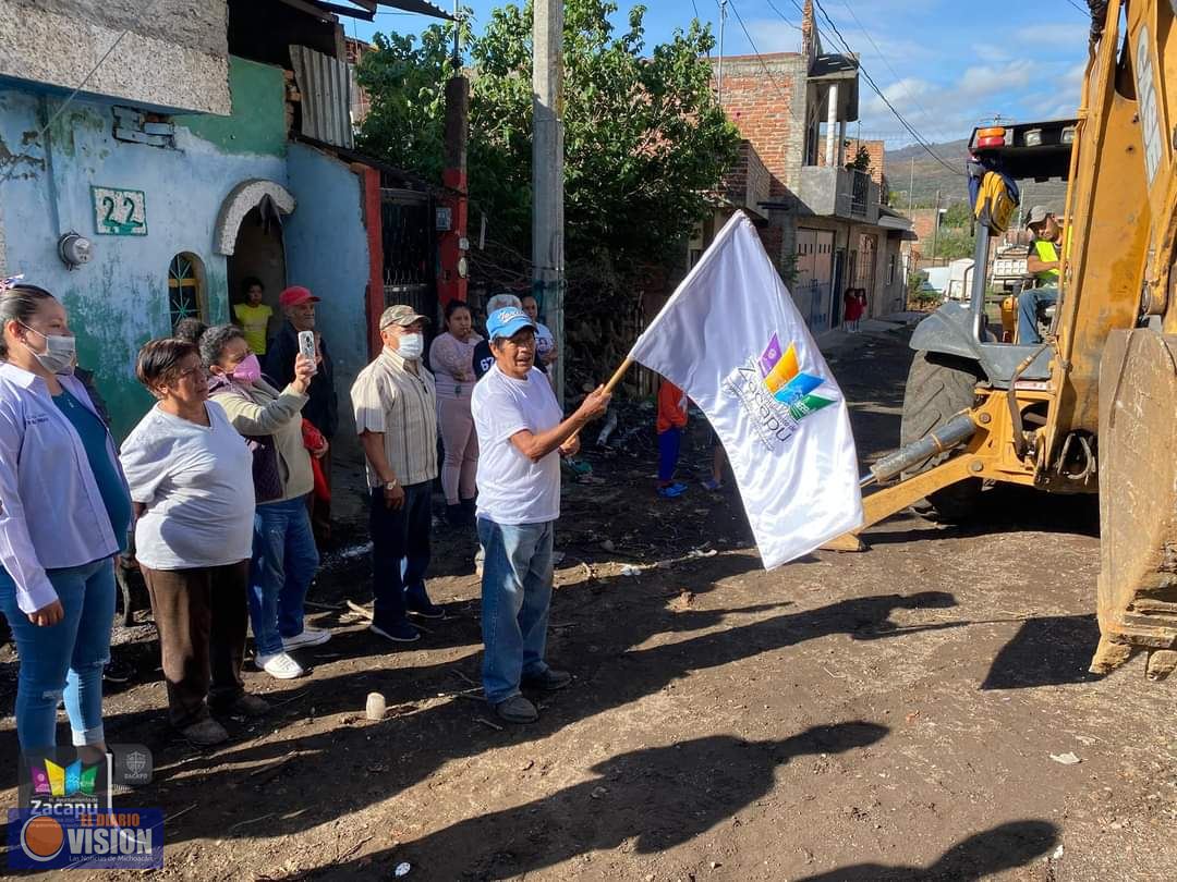 En Zacapu, inician rehabilitación de la calle El Durazno en la comunidad de Ajolotes 