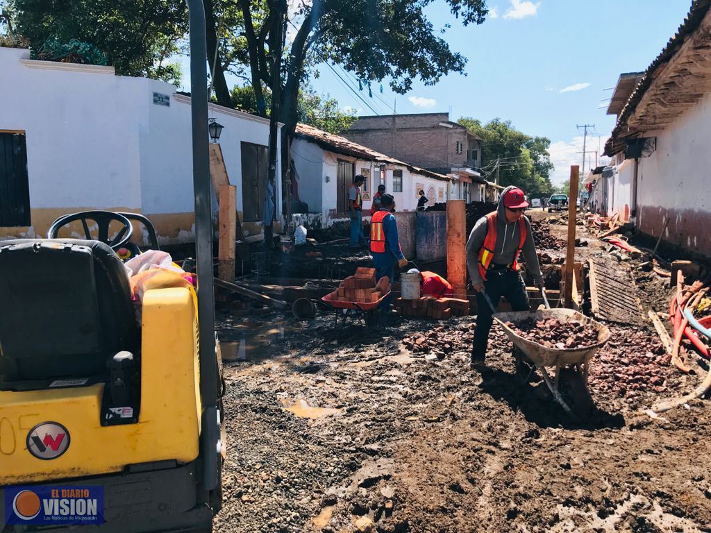Avanza Gobierno de Morelia rehabilitación en calles de la tenencia de Capula