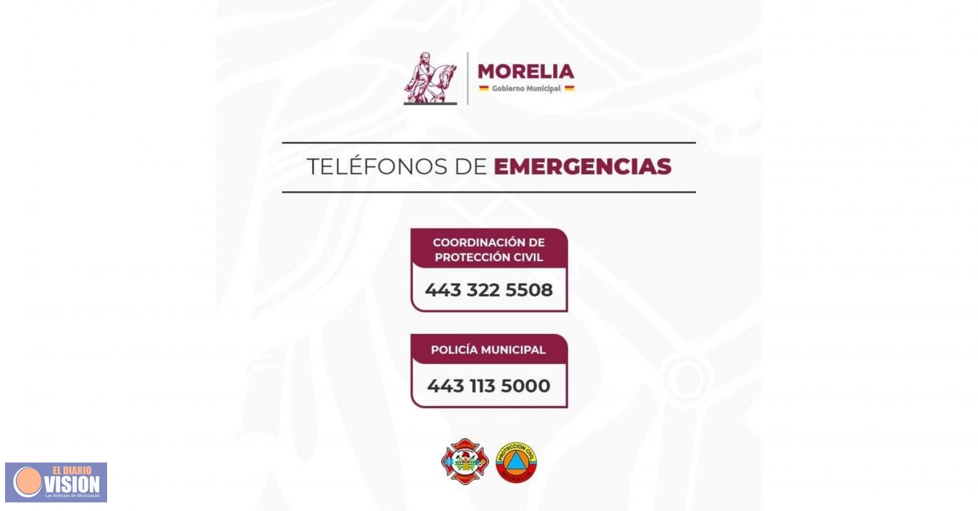 Gobierno de Morelia emite recomendaciones a la población por tormenta Dolores