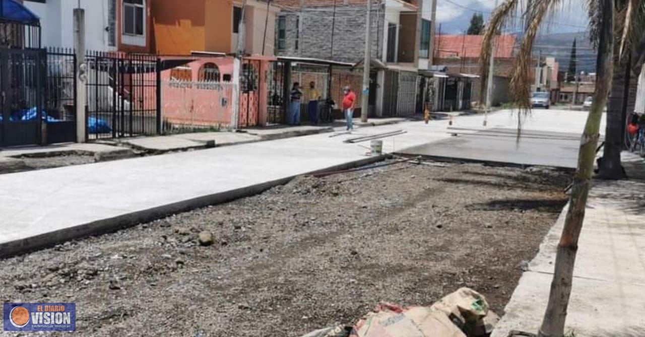 Avanza Gobierno de Zacapu, rehabilitación de la calle Nardo en la colonia Loma Jardín