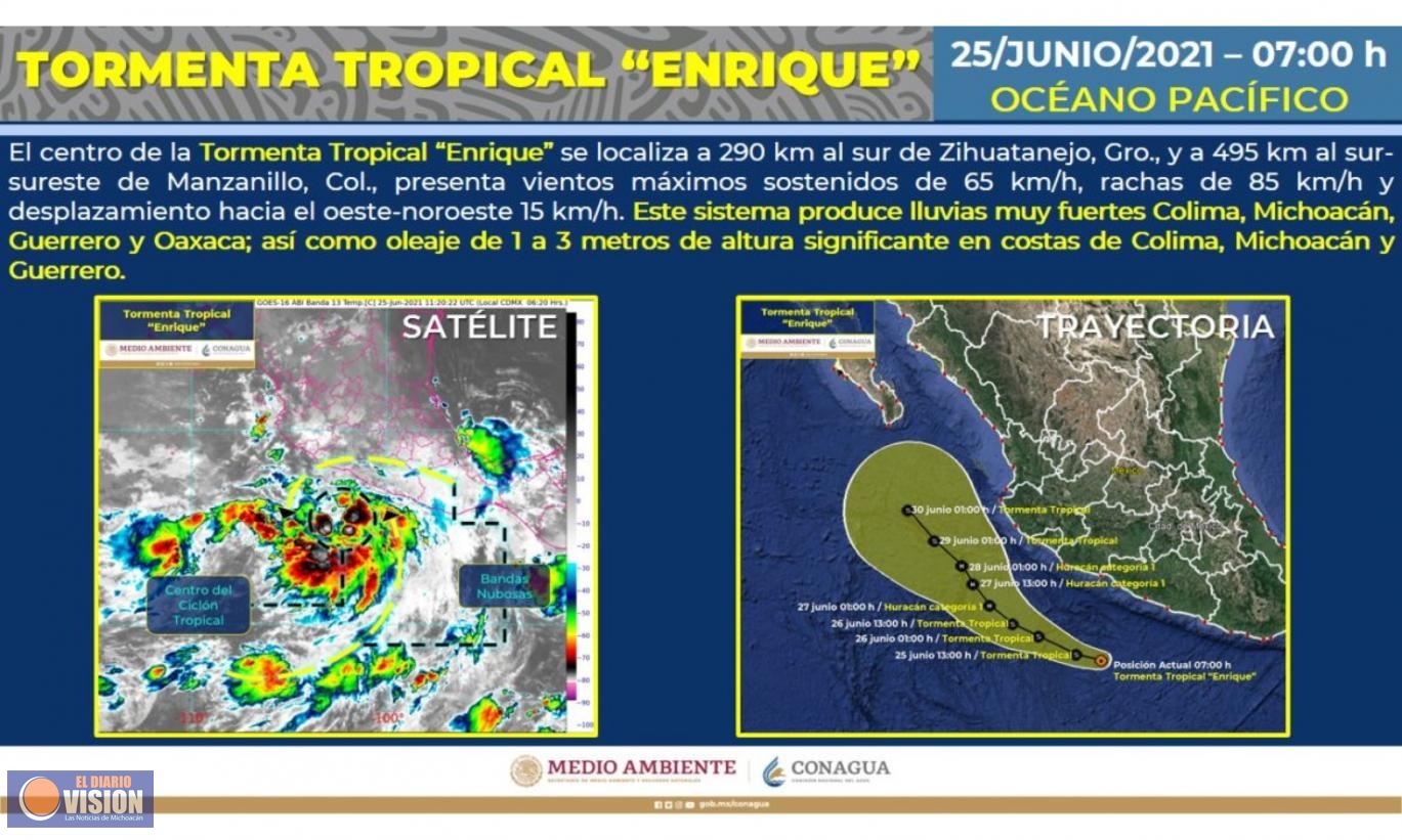 Se forma tormenta tropical «Enrique» al sur de Zihuatanejo, Guerrero