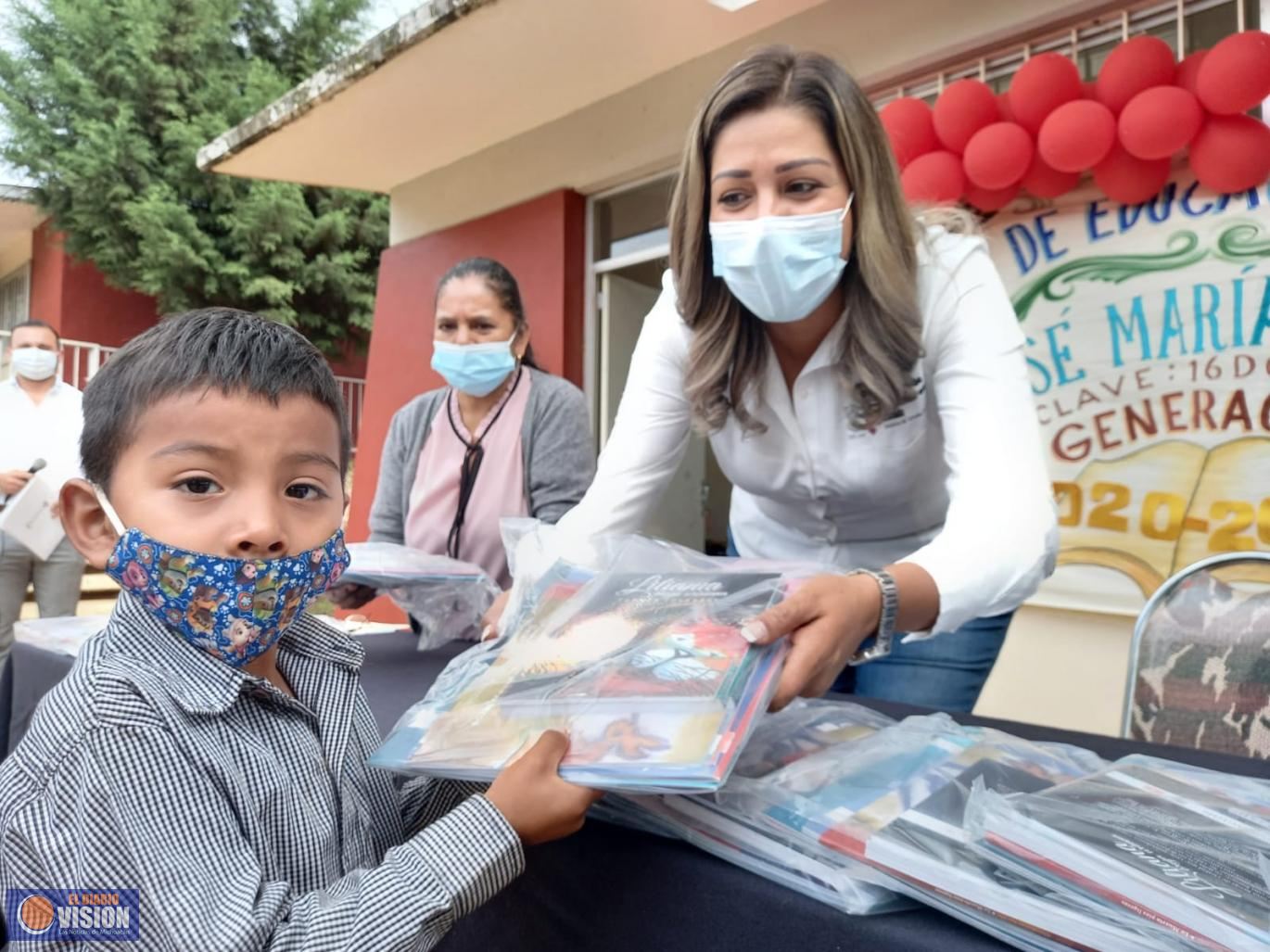 Brinda SEE insumos para mantenimiento de preescolares de Tangamandapio y Jacona
