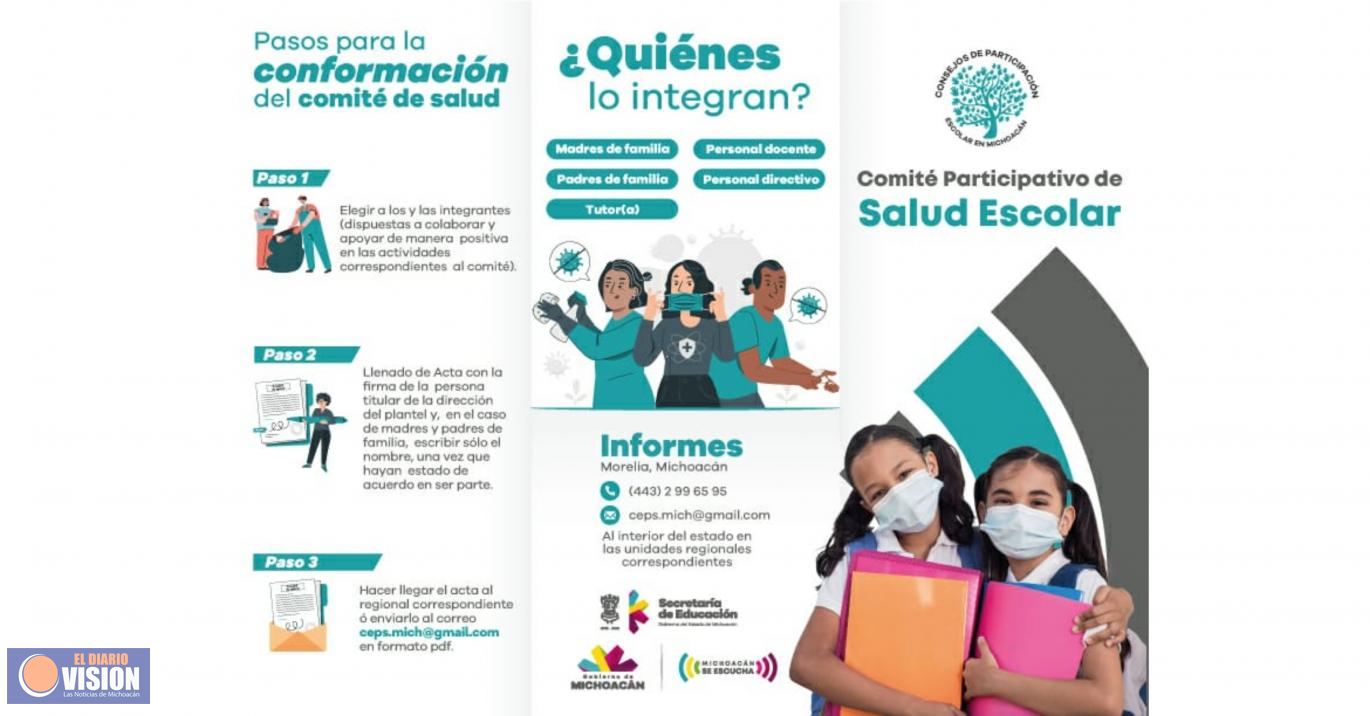 Invita SEE a conformar Comités Participativos de Salud Escolar
