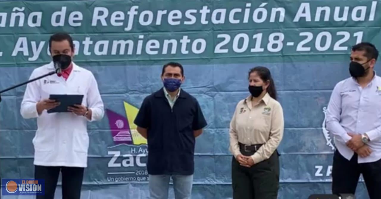 Gobierno de Zacapu, inicia campaña de reforestación en el hospital regional