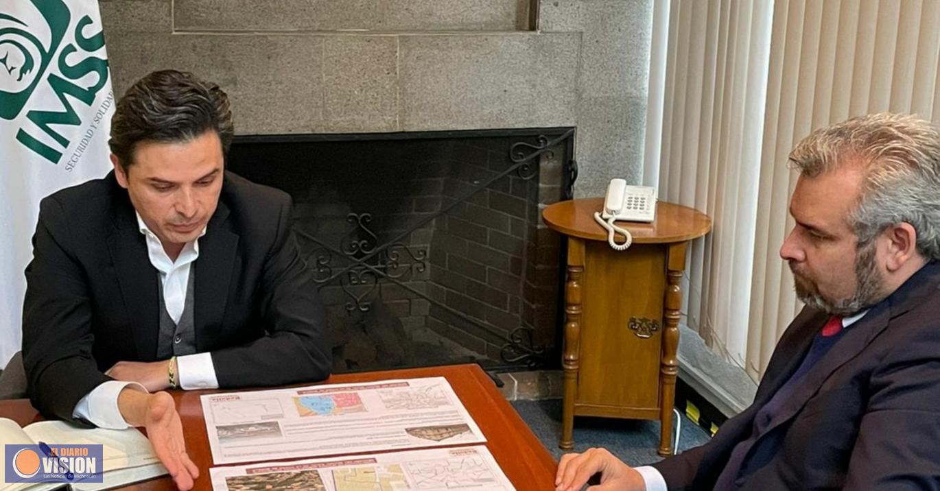 Revisa Bedolla con Zoe Robledo proyecto para trasladar oficinas del IMSS a Morelia