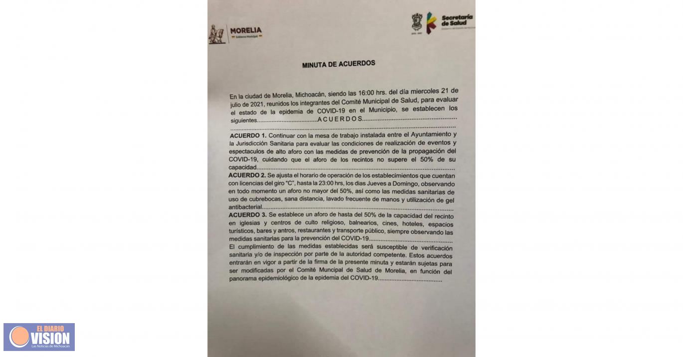 Comité de Salud de Morelia, acordó nuevas medidas de salud ante aumento de contagios por COVID-19 
