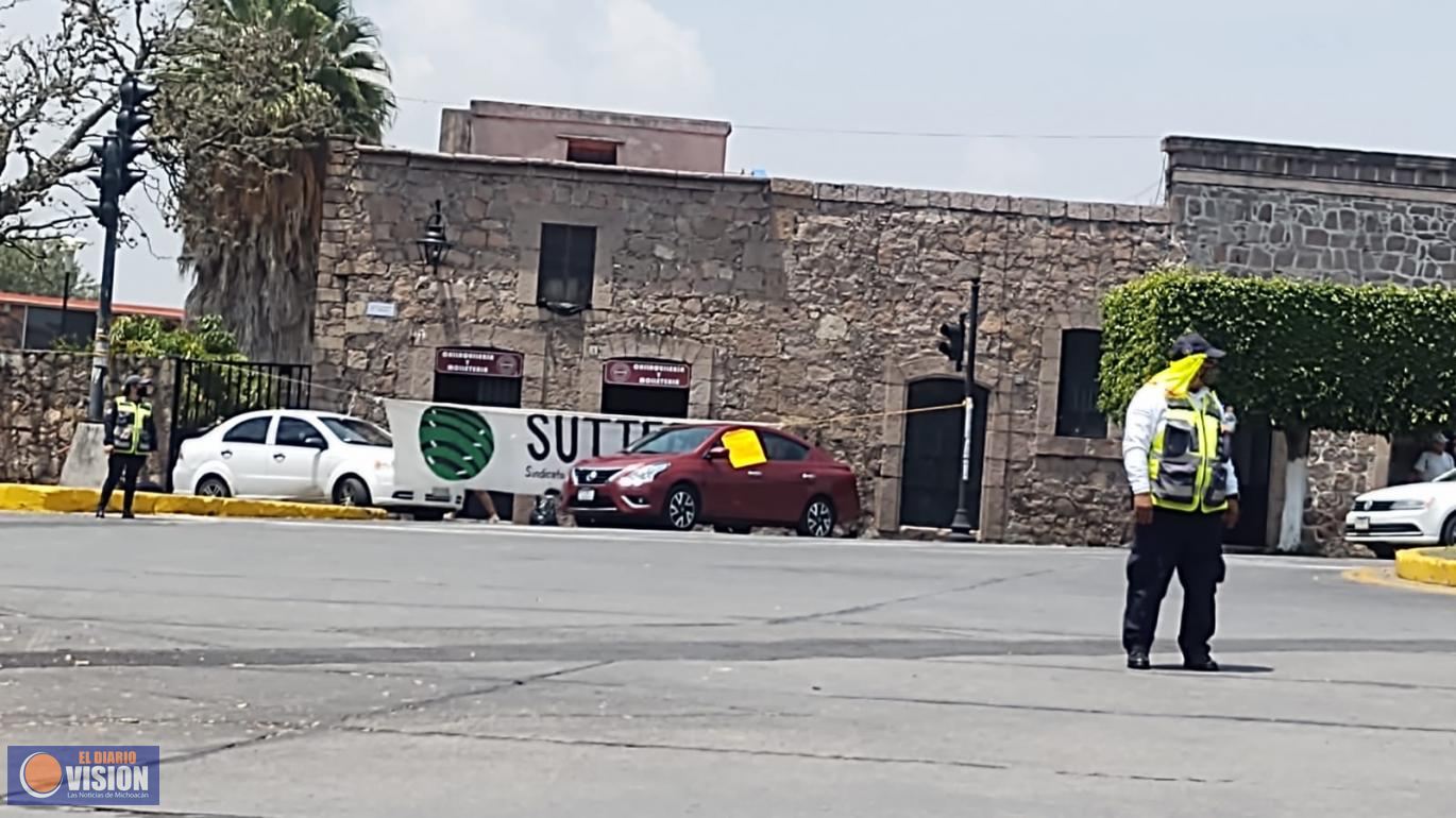 Complicada circulación en las Tarascas, por bloqueo del SUTTEBAM 