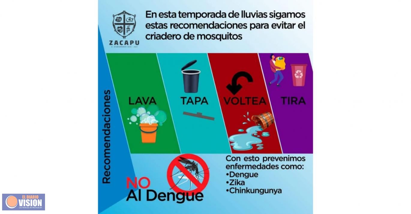 Gobierno de Zacapu, impulsa acciones de prevención contra Dengue, Chikungunya y Zika 