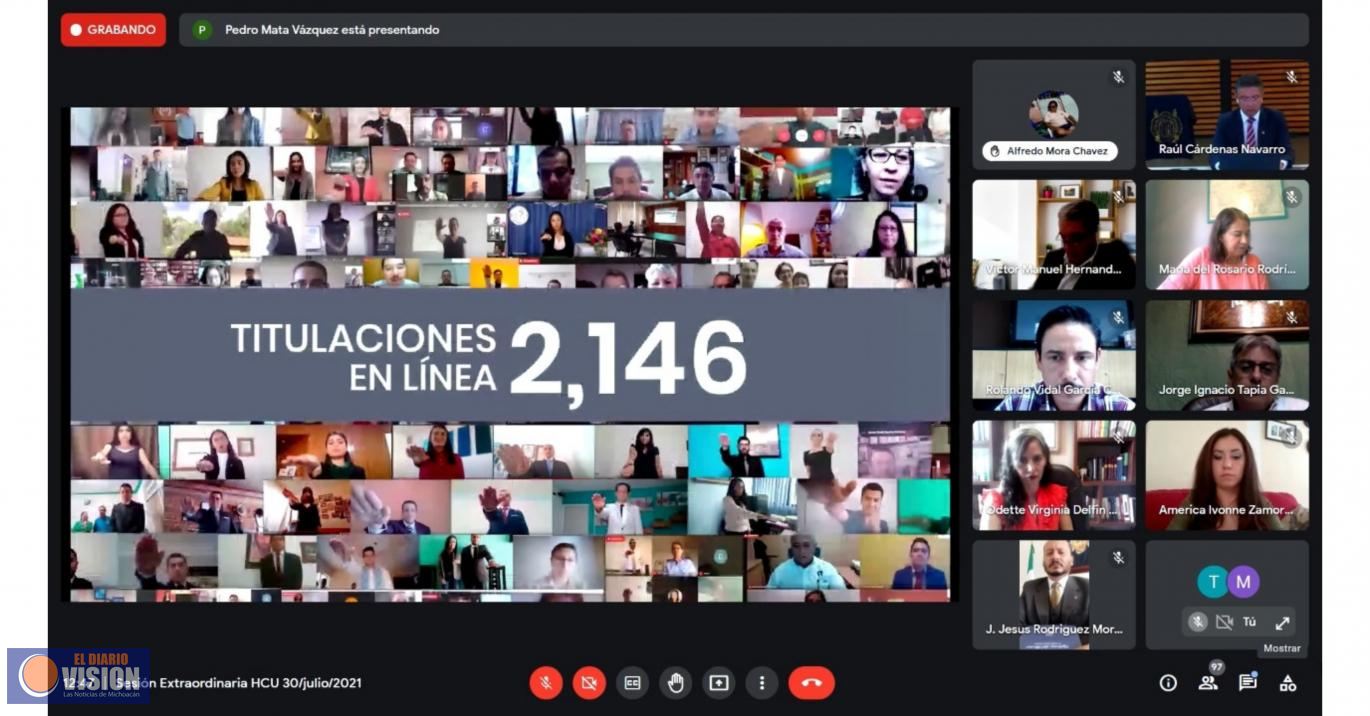 Rector de la UMSNH, presenta Informe 2020 ante H. Consejo Universitario