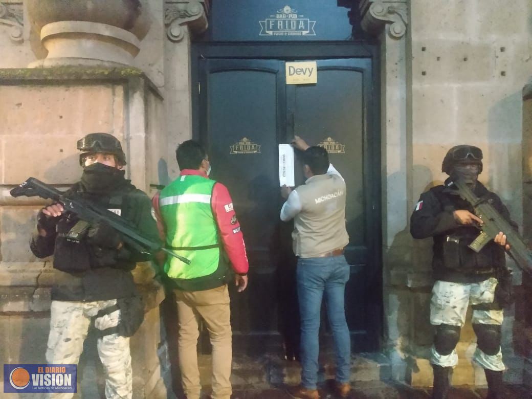 Suspendidos en Morelia, 3 establecimientos por no cumplir medidas anti COVID-19