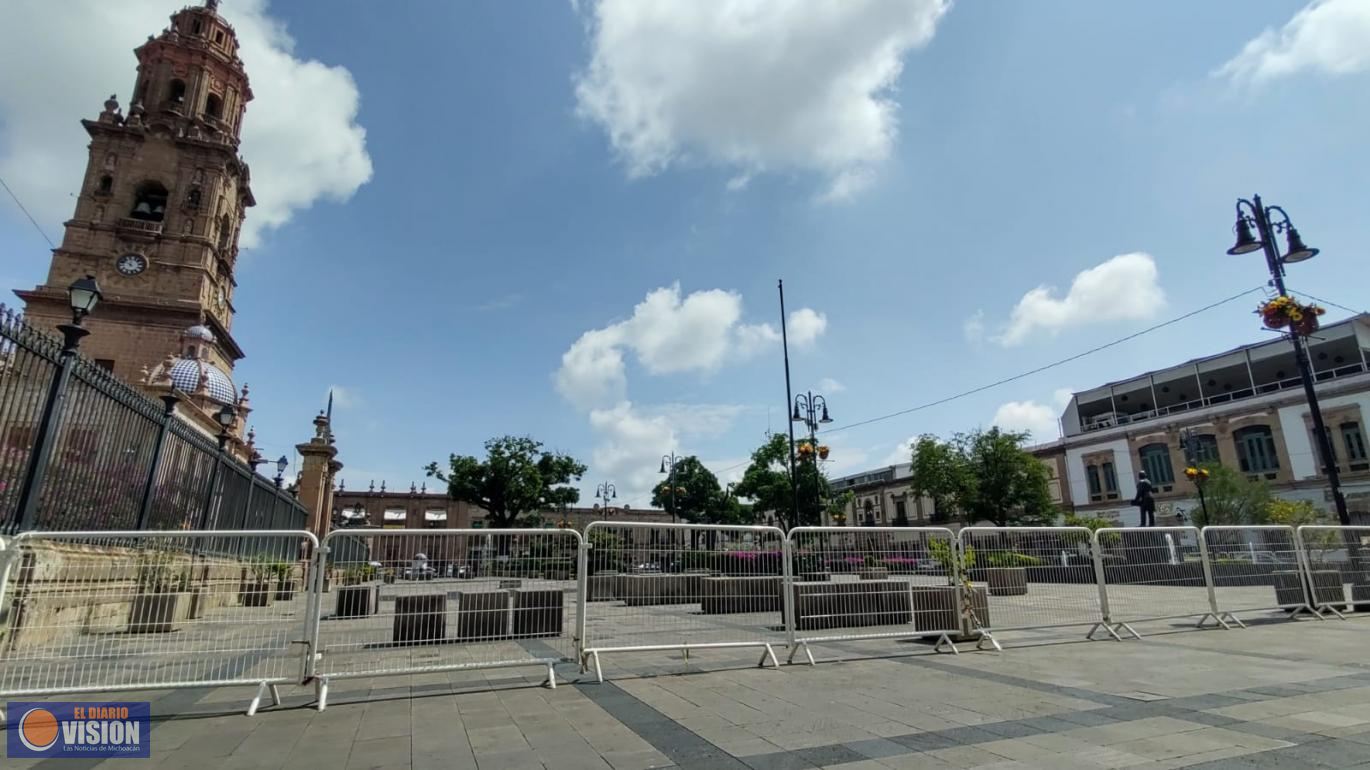 Plazas públicas de Morelia, siguen cerradas, ante aumento de contagios COVID-19 