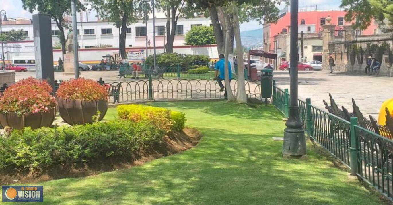 Gobierno de Morelia realiza mejoramiento de áreas verdes