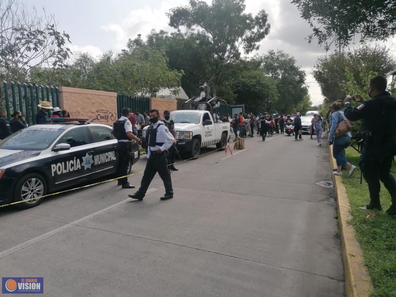 Policía Morelia realiza operativos en módulos de vacunación