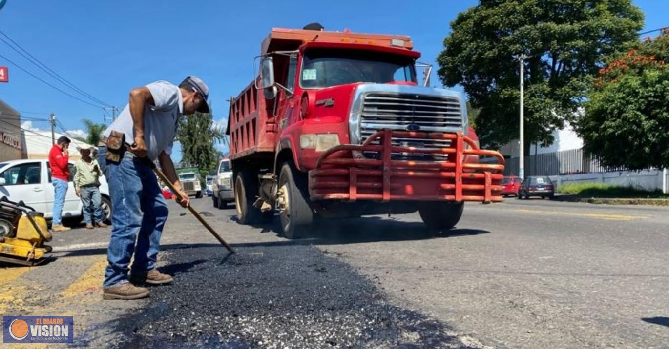 Se logran grandes avances en bacheo urgente en Uruapan