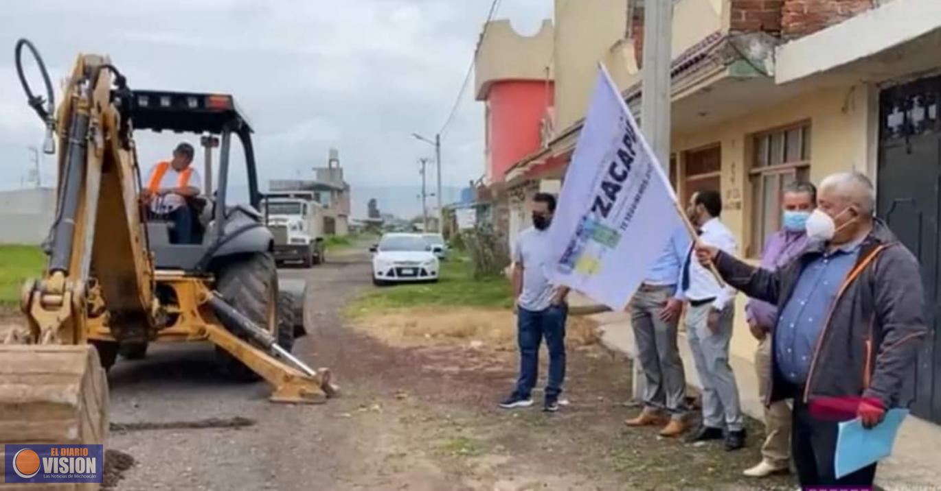 Gobierno de Zacapu, inicia trabajos de pavimentación de la calle Patricia Ponce 