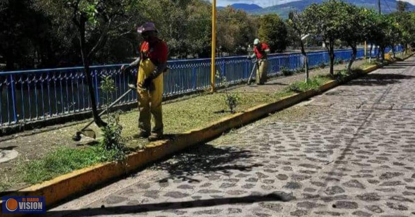 Ayuntamiento de Zacapu, brinda limpieza y mantenimiento al parque ecológico la Zarcita 