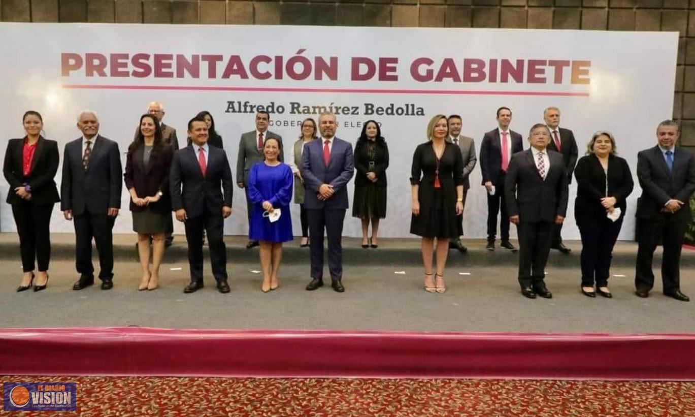 El gabinete que conformó el gobernador Alfredo Ramírez Bedolla es plural y paritario. 