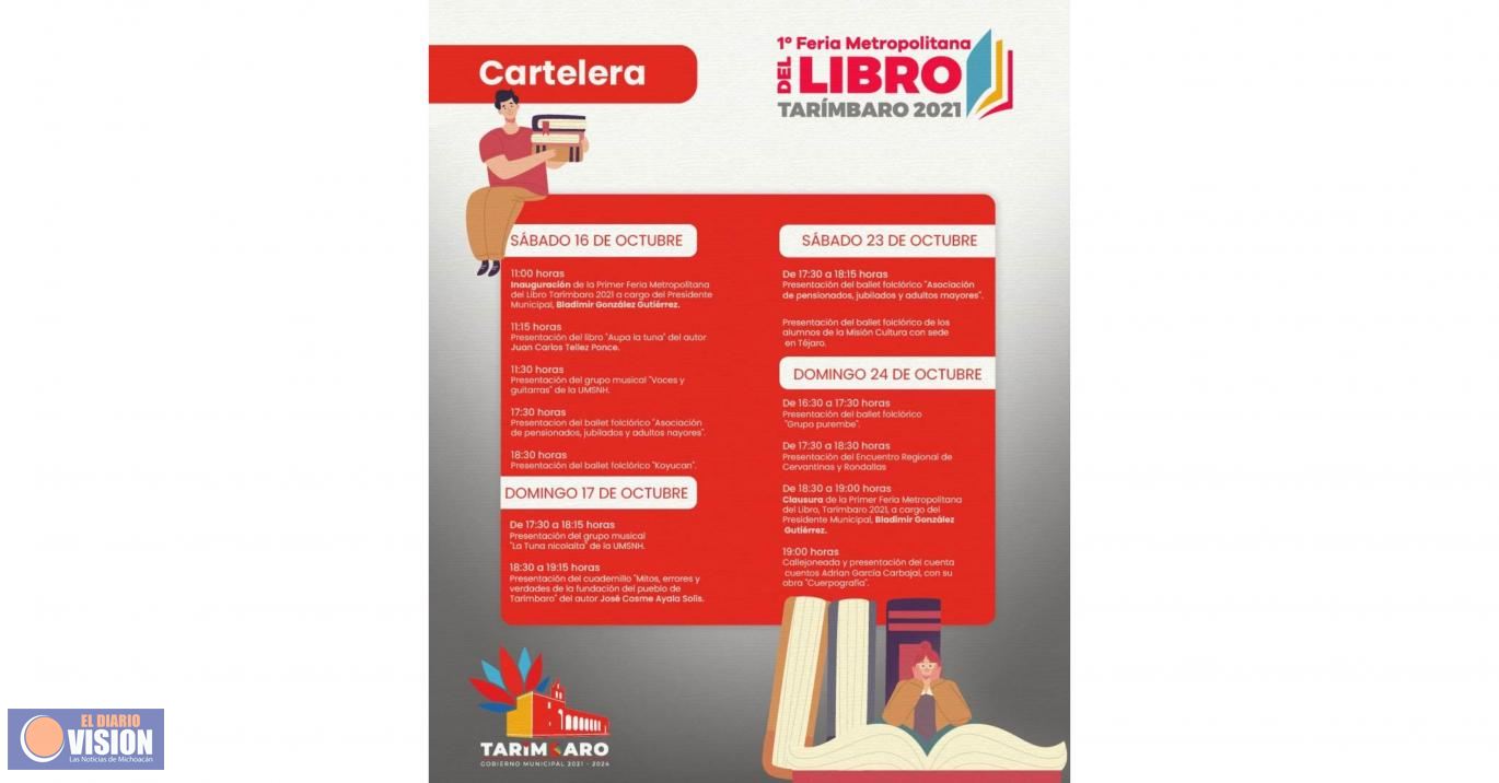 *Este sábado inicia Primera Feria Metropolitana del Libro de Tarímbaro