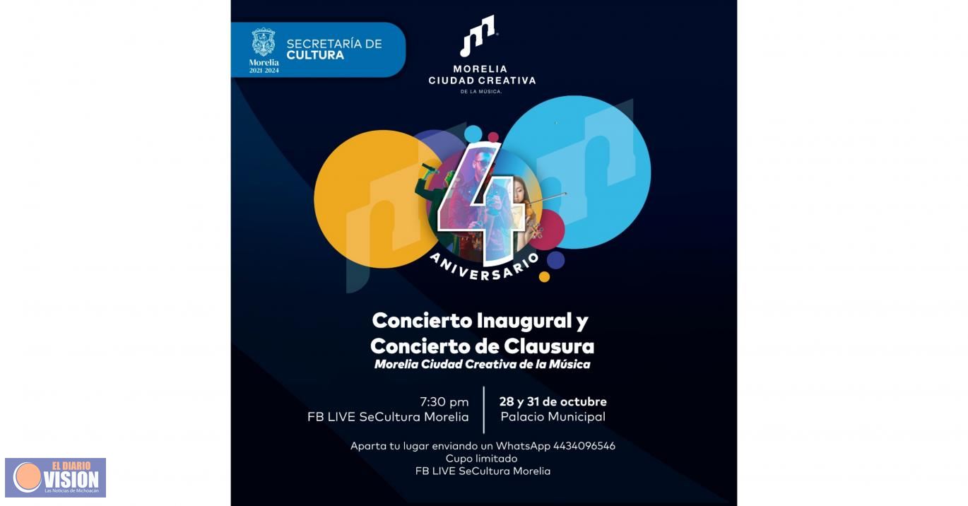 Entra gratis al concierto clausura de Morelia Ciudad Creativa de la Música