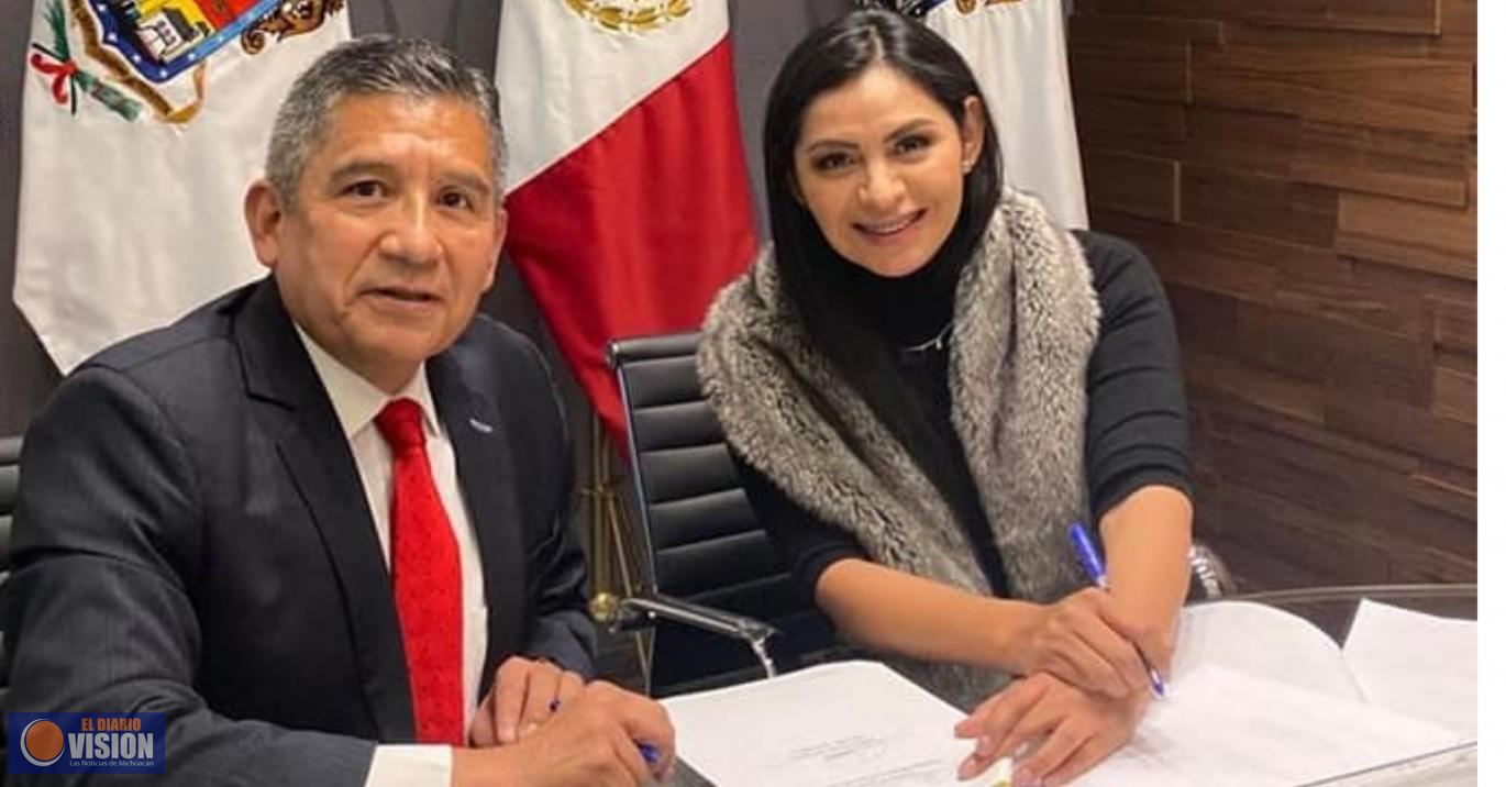 Signa Salvador Escalante convenio de colaboración en materia de seguridad pública: Araceli Saucedo
