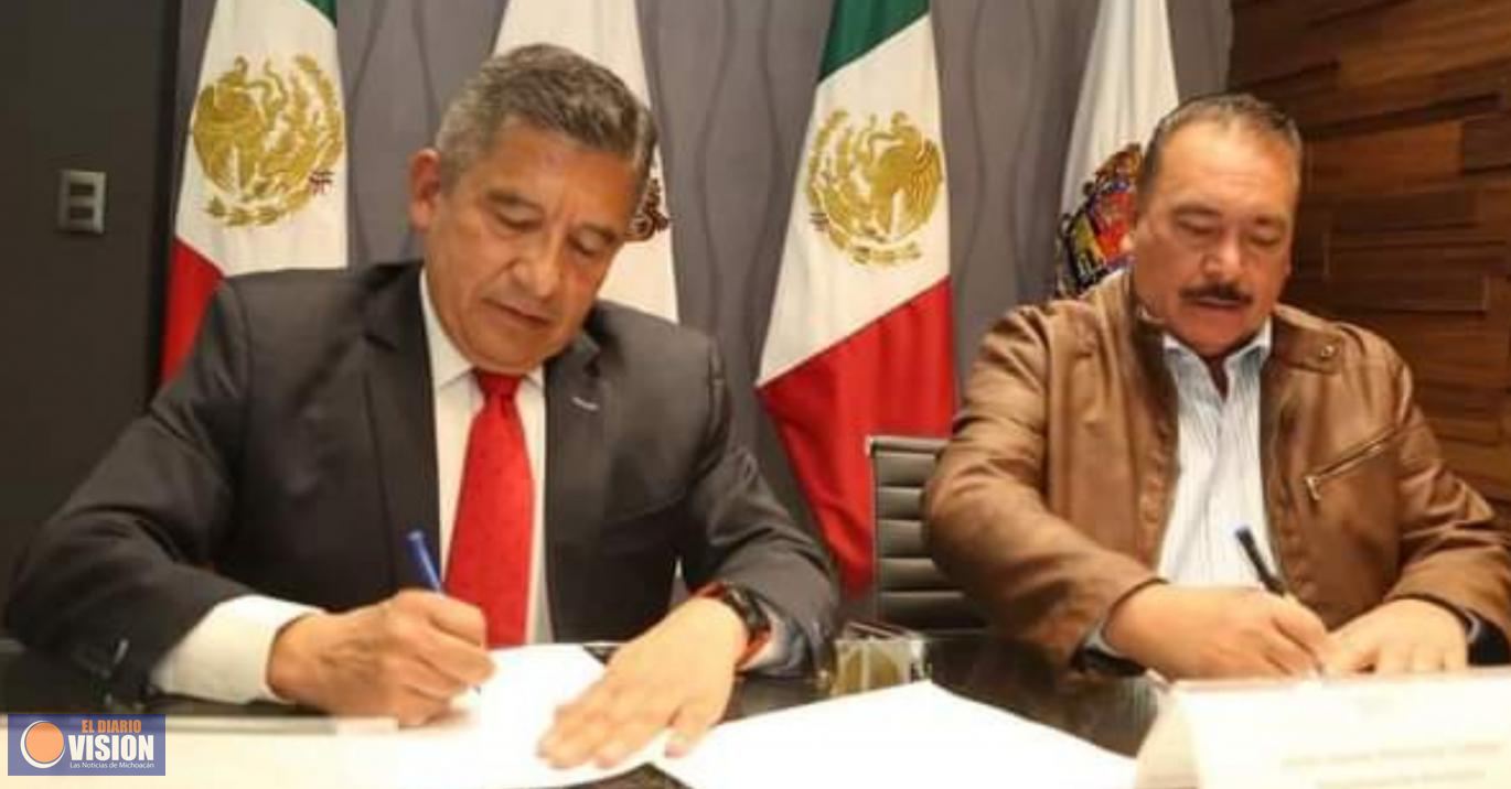 Jaime Hinojosa, signa convenio de Coordinación, SSP 